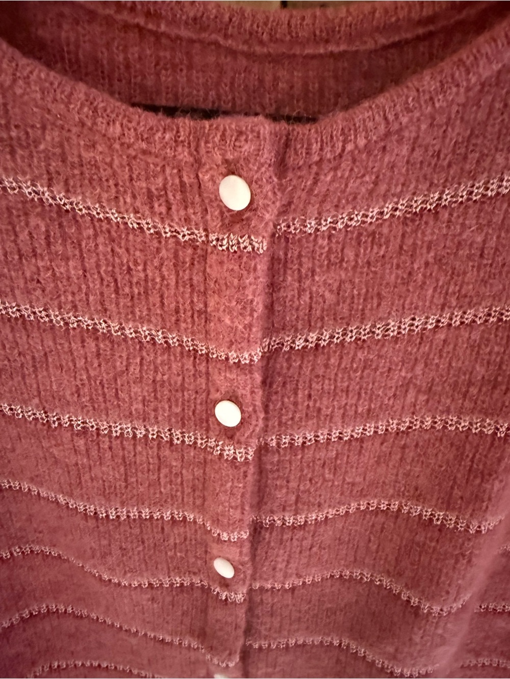 Sézane Gaspard Cardigan in Dark Rosewood/Gold - Picture 4 of 6